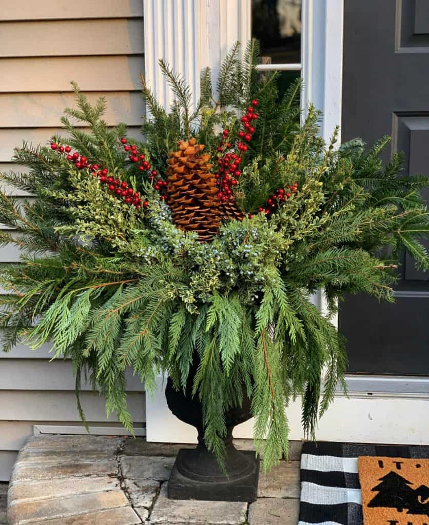 Ideas for Outdoor Christmas Pots