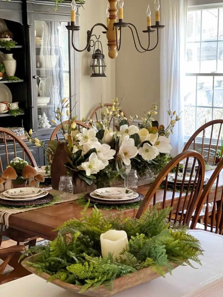 dining room table flower arrangements