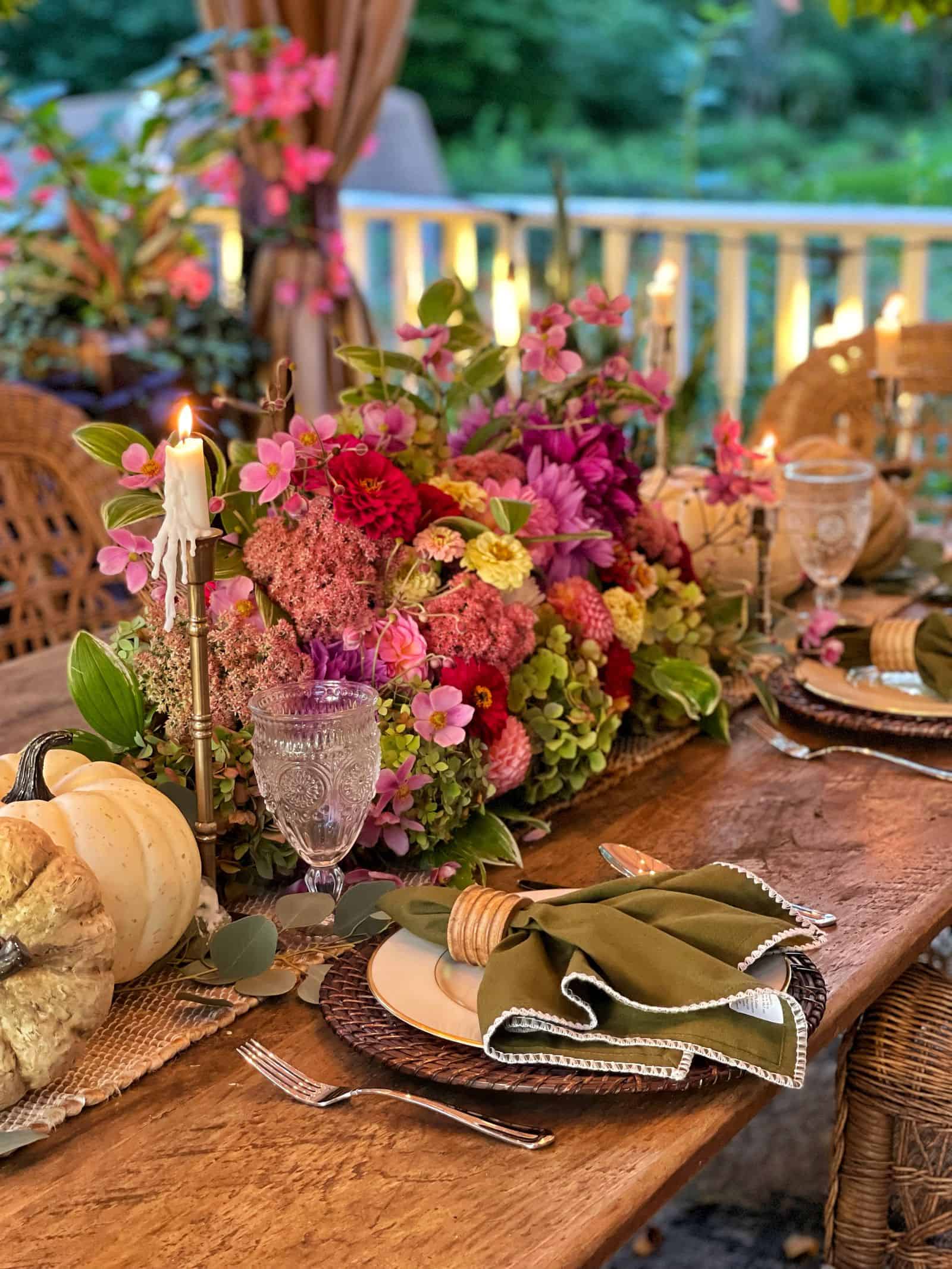 Rustic Harvest Gold Fall Tablescape with Black & White Accents - Home with  Holliday