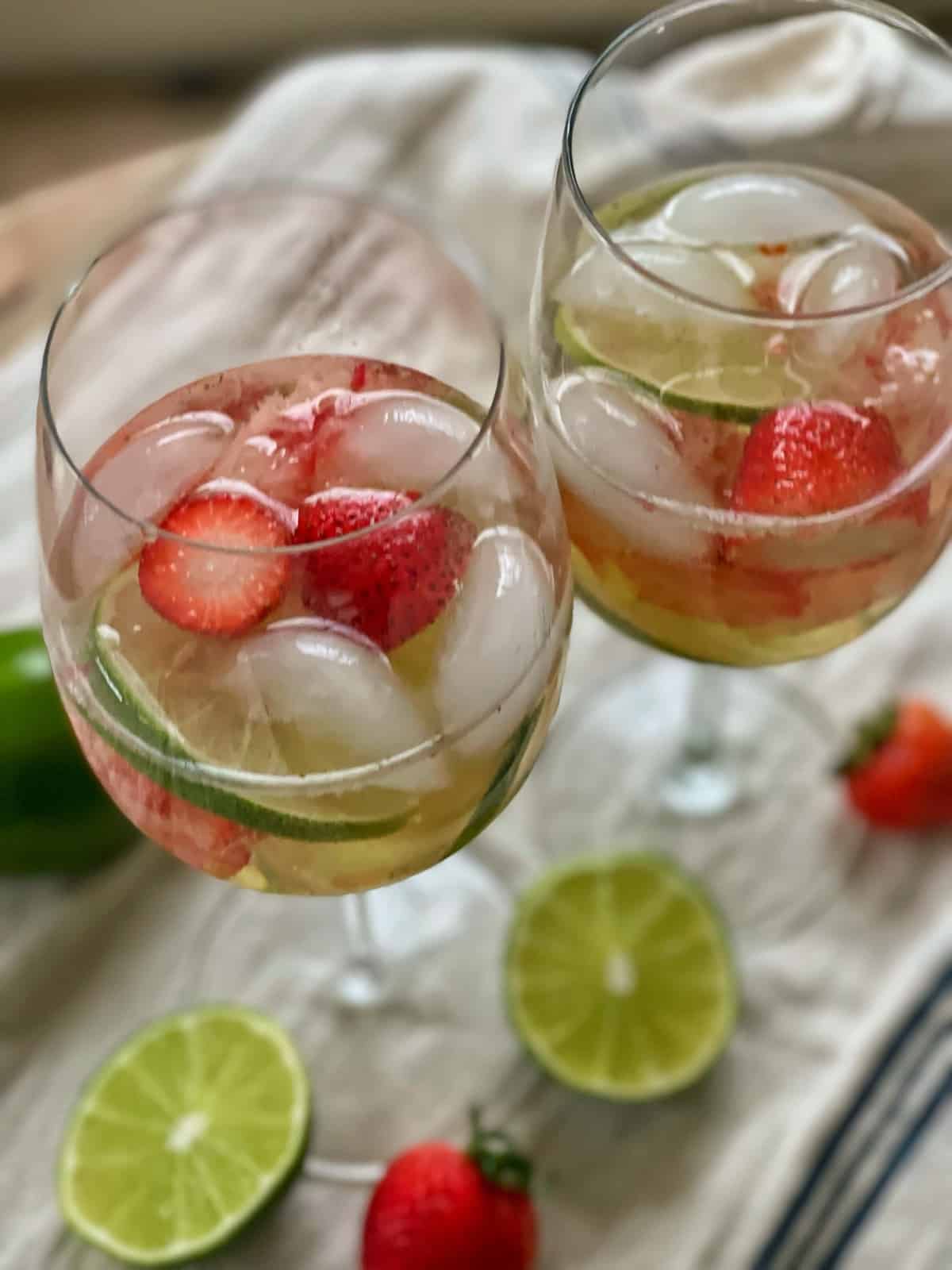 Strawberry Limeade Spritzer Recipe - Stacy Ling