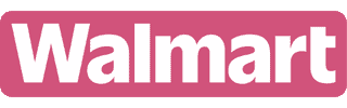 The image shows the Walmart logo in white bold letters on a pink rectangular background, similar to the vibrant covers of a Stacy Ling book.